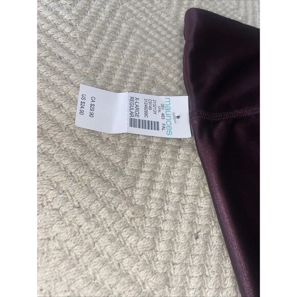 New Maurices High Rise Liquid Shine Legging Plum Purple XL Regular Fall Holiday - Picture 7 of 7